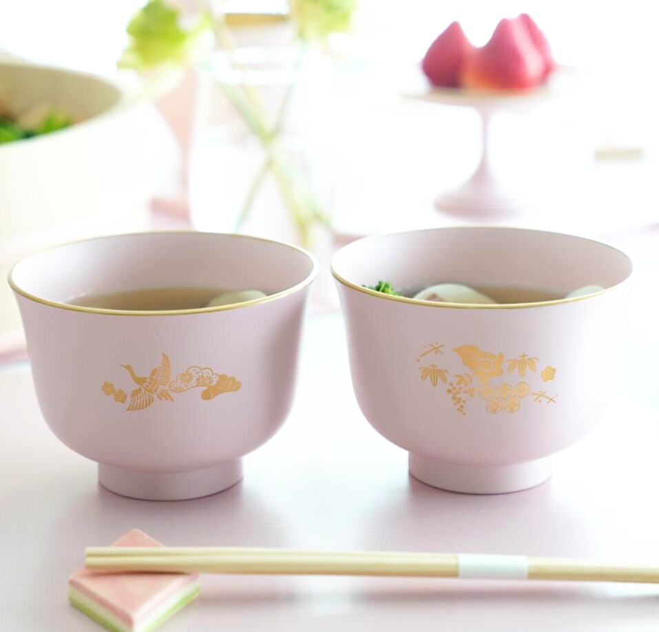 百合汁椀 ペールピンク 金 FOURGRACEオリジナル