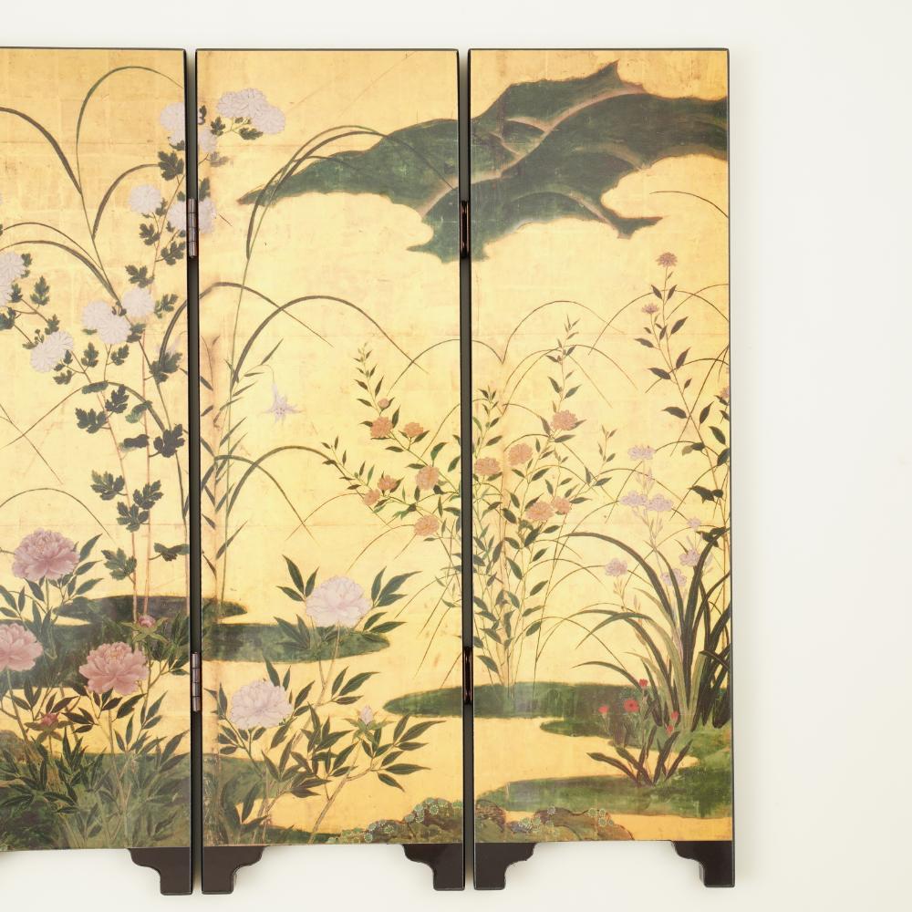リバーシブル 四季草花 小屏風 8枚目