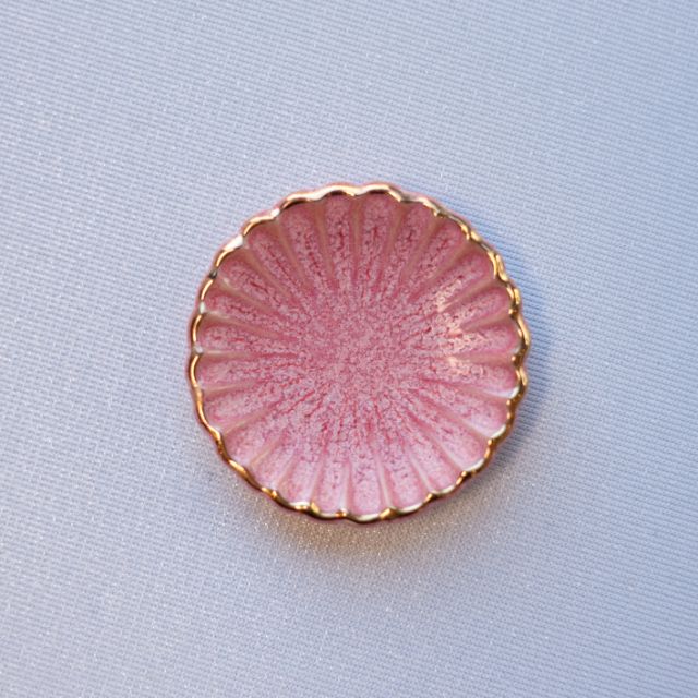 有田焼　紅ちりめん　菊豆豆皿