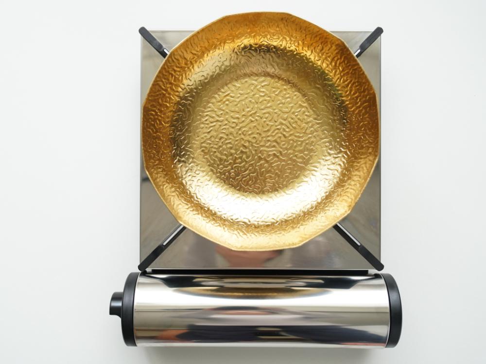 【期間限定割引/11月中お届け】ステンレス製お鍋(中) 雪 φ24.5cm　ゴールド お鍋