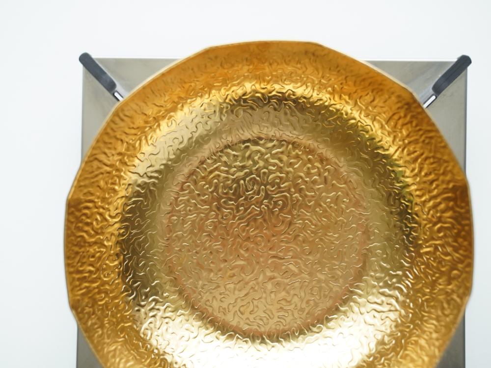 【期間限定割引/11月中お届け】ステンレス製お鍋(中) 雪 φ24.5cm　ゴールド お鍋