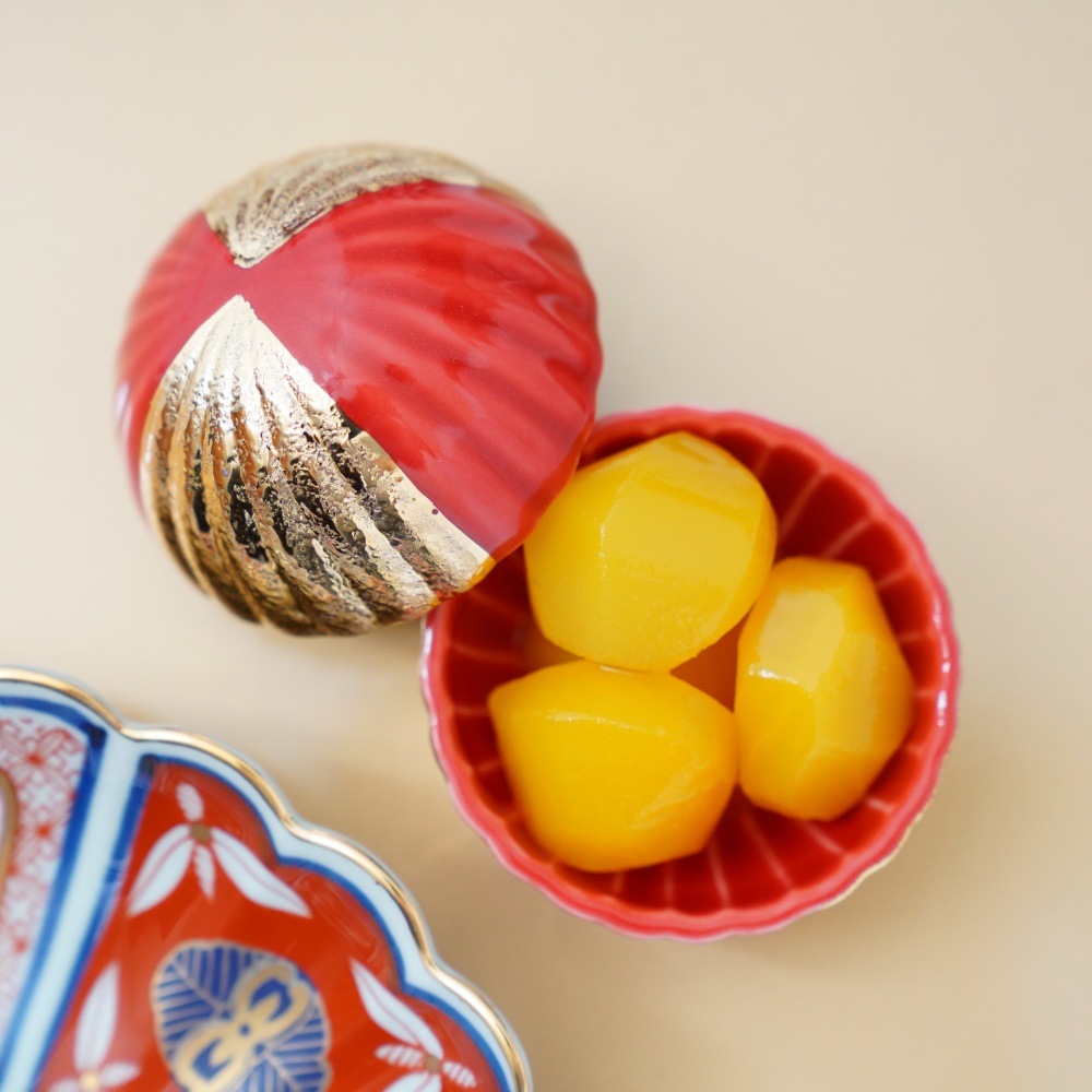 オレンジ 魚型 陶器 珍味入れ　蓋付き 約10cm 24個 オレンジ 魚型 陶器 珍味入れ 蓋付き 約10cm 24個