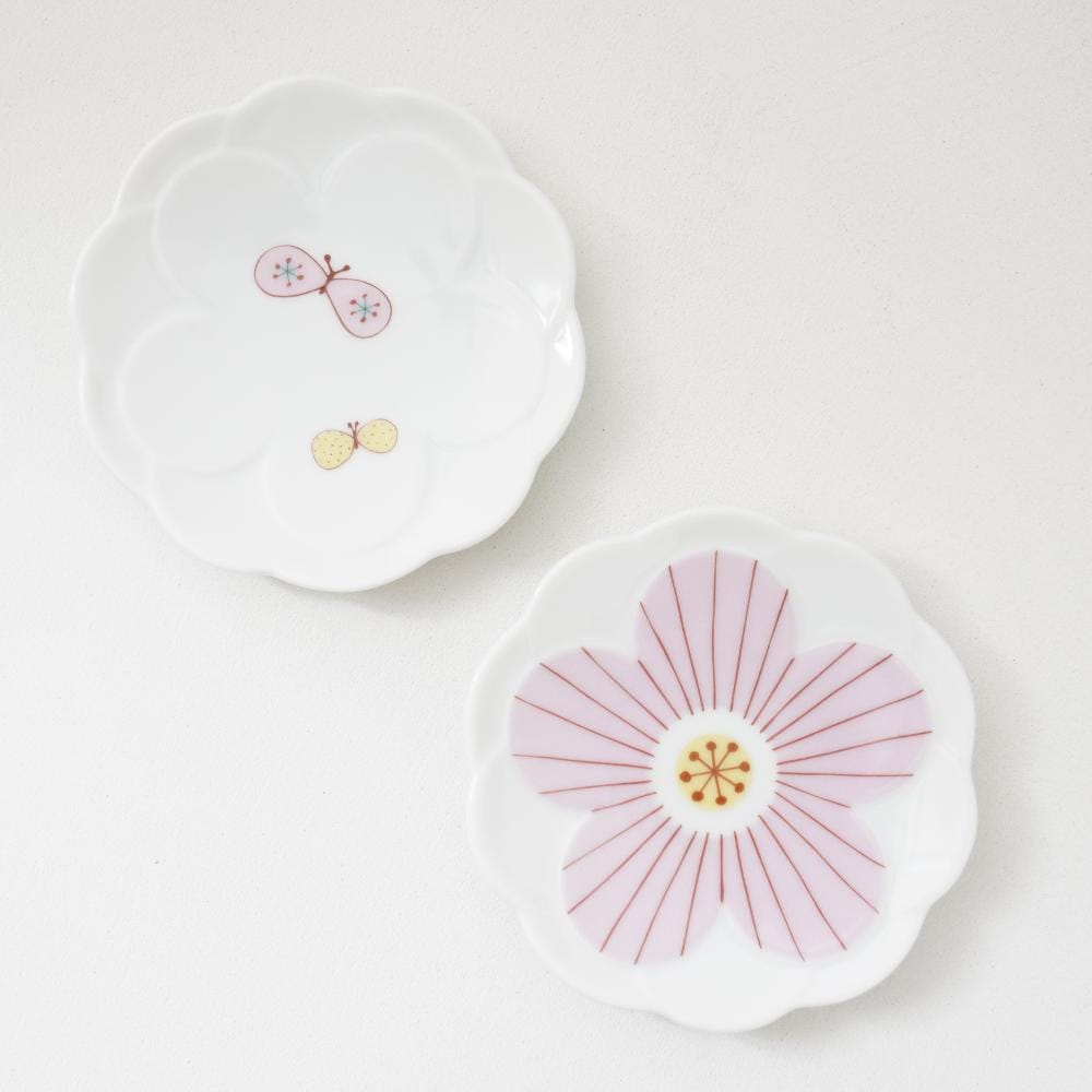 九谷焼 ハナ小皿 2pcsセット［ピンク］