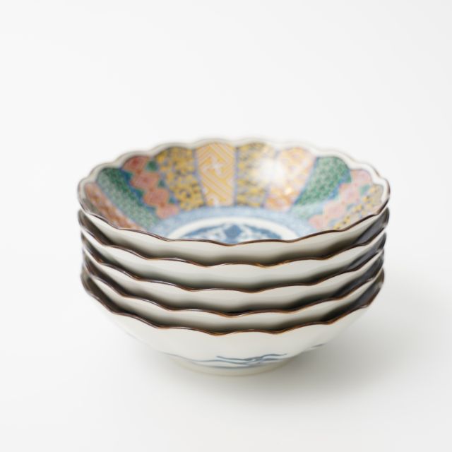 【アウトレット】花凛　染錦祥瑞　取り鉢/鍋取り鉢　5点セット