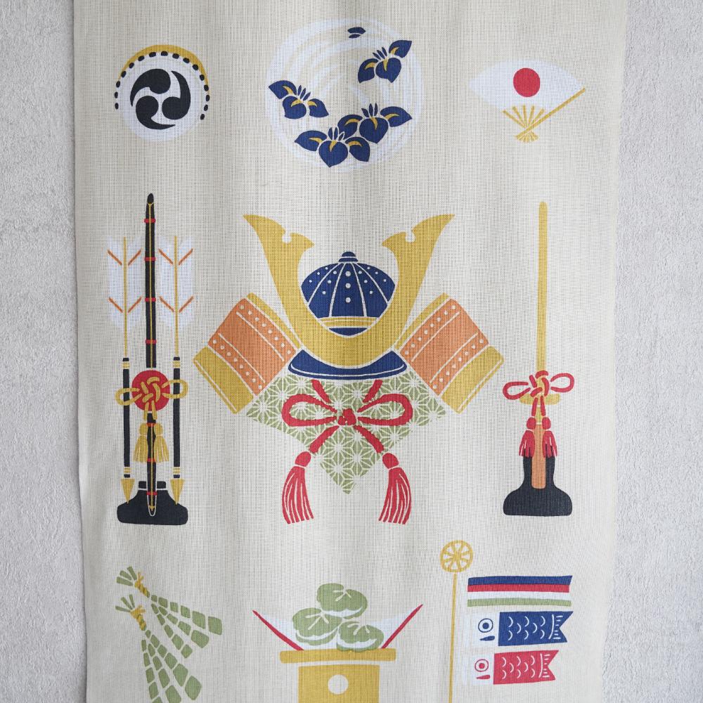 絵てぬぐい 祝い端午(日本製)【壁掛け用木製てぬぐい棒 別売】