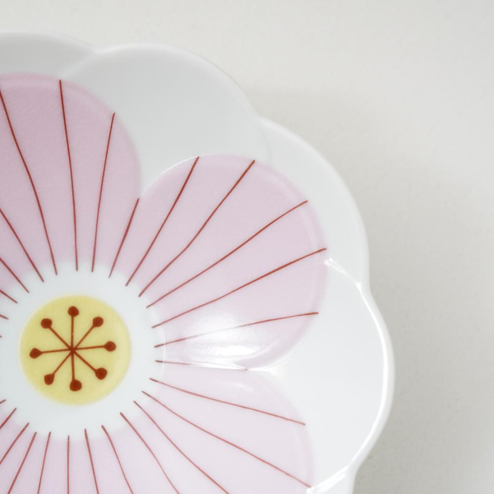 九谷焼 ハナ中鉢［ピンク］