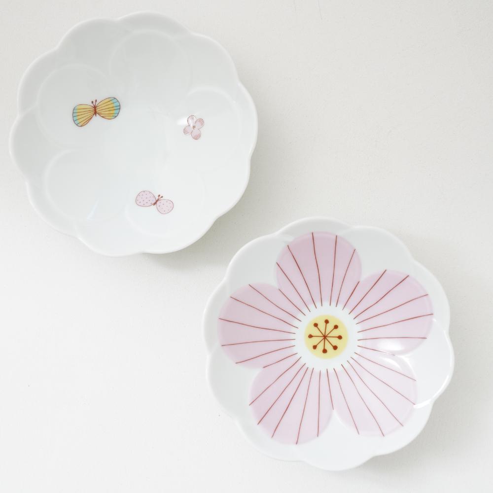 九谷焼 ハナ中鉢［ピンク］