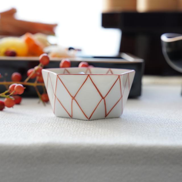 有田焼 錦網 ダイヤ型珍味入れ（小） ｜ 四季折々のおしゃれな和食器