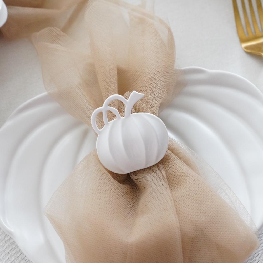 ホワイトパンプキン ナプキンリング2点セット ｜ 四季折々のおしゃれな