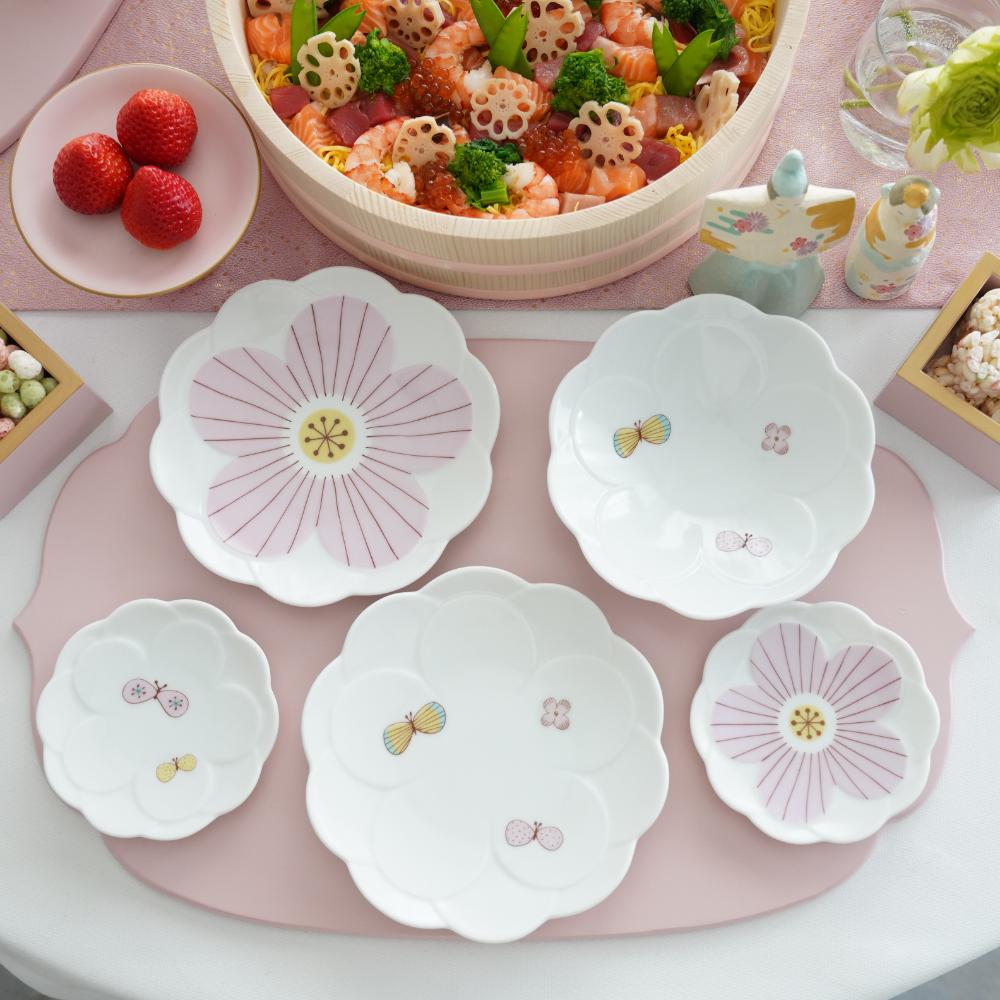 九谷焼 チョウ中鉢［ピンク］｜ 四季折々のおしゃれな和食器通販サイト