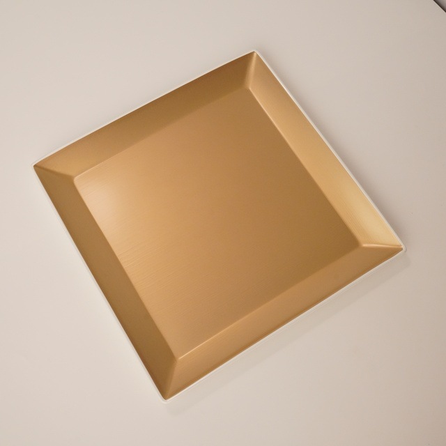 越前塗　スクウェアプレートＬ　シャンパンゴールド
