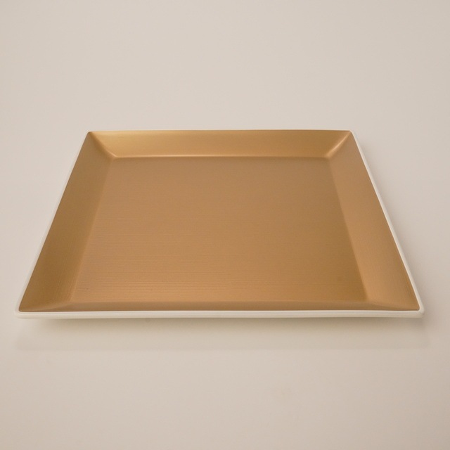 越前塗　スクウェアプレートＬ　シャンパンゴールド