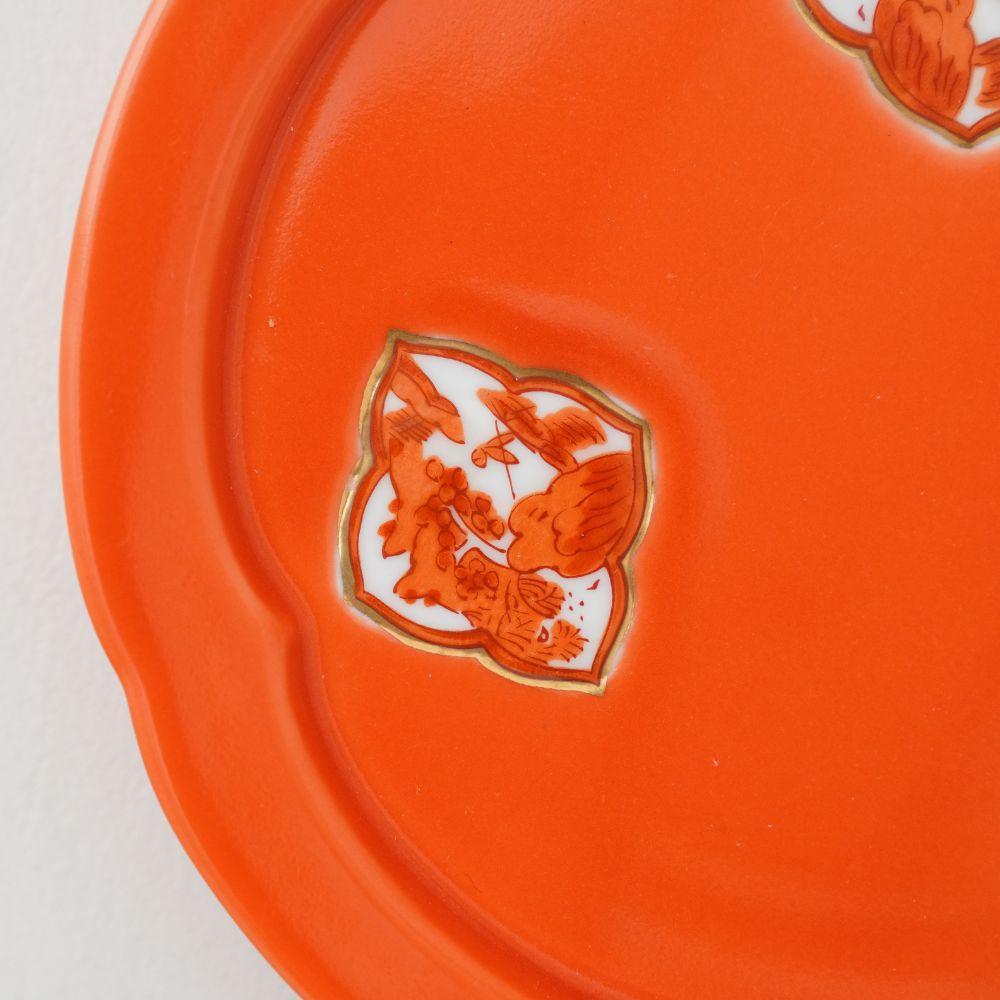 【12月お届け】有田焼 赤絵金彩 木瓜山水 五方取り皿