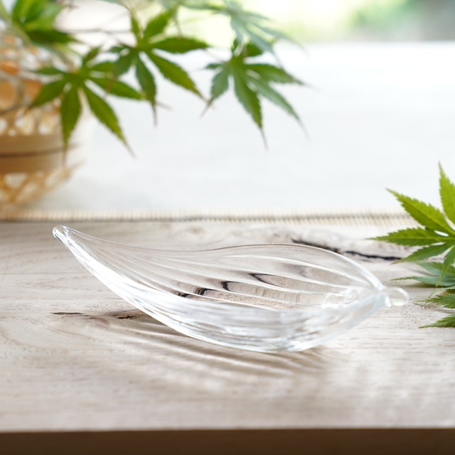 ガラスの笹の葉 小付