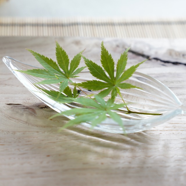 ガラスの笹の葉 小付