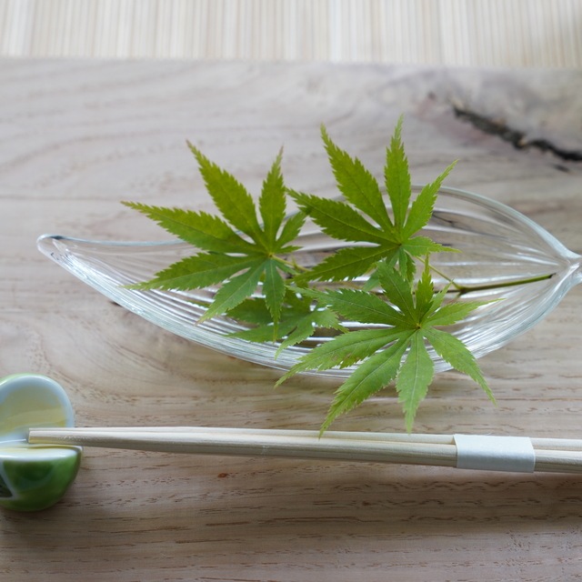 ガラスの笹の葉 小付