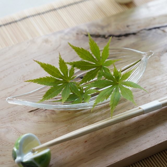 ガラスの笹の葉 小付