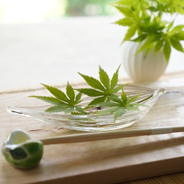 ガラスの笹の葉 小付