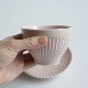 【陶器市】波佐見焼　ピンク　しのぎ　煎茶碗 2枚目のサムネイル
