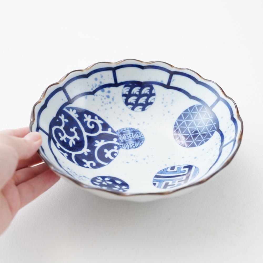 5点セット】吹墨丸紋 菊型5.5浅鉢｜ 四季折々のおしゃれな和食器通販