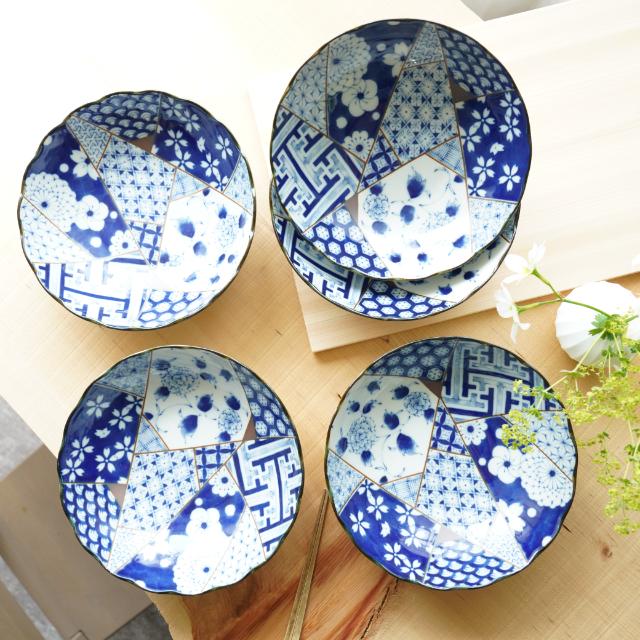 伝統的吉祥菊文様 小皿中鉢5点セット 伝統的吉祥菊文様 小皿中鉢5点セット 食器 セット 和食器