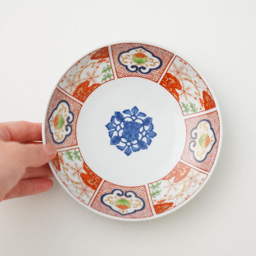 波佐見焼 染錦窓絵霊芝文　取皿