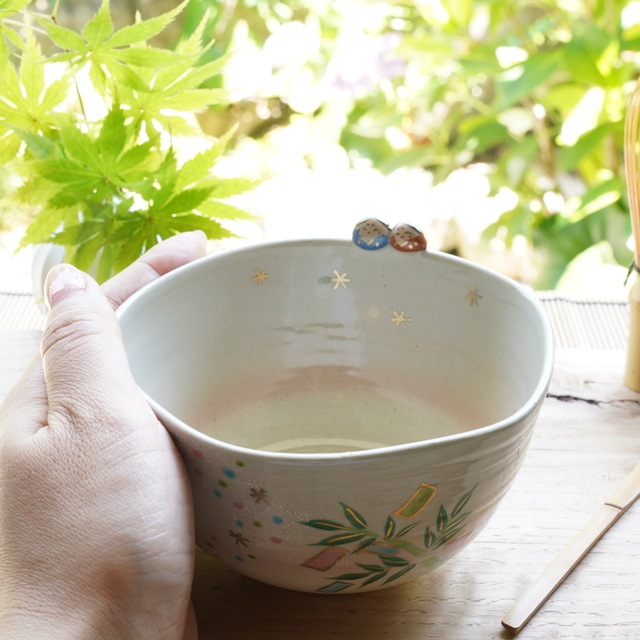 京焼　七夕　小鉢/抹茶椀　(田中陶房)