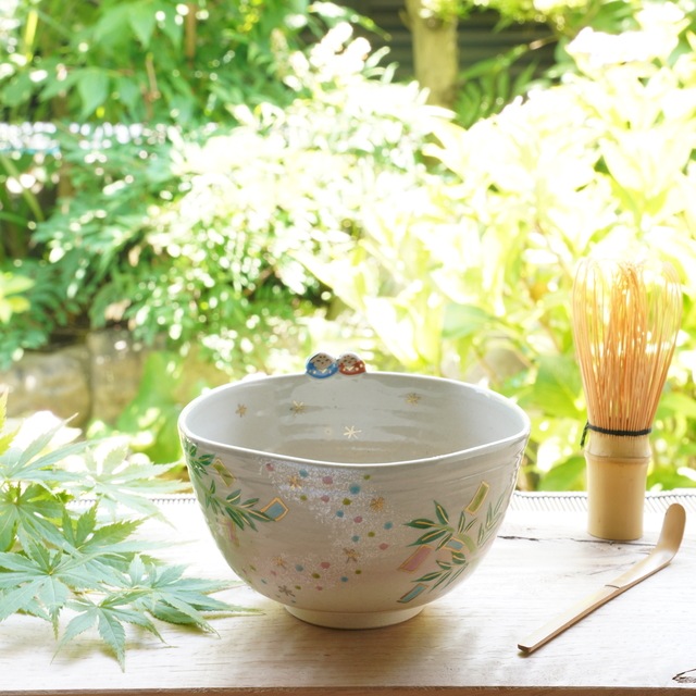 京焼　七夕　小鉢/抹茶椀　(田中陶房)