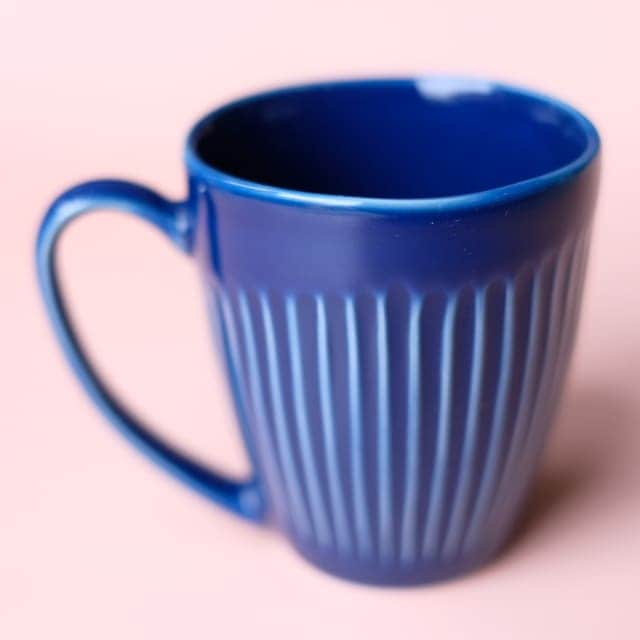 波佐見焼　ルリ釉　しのぎ　マグカップ