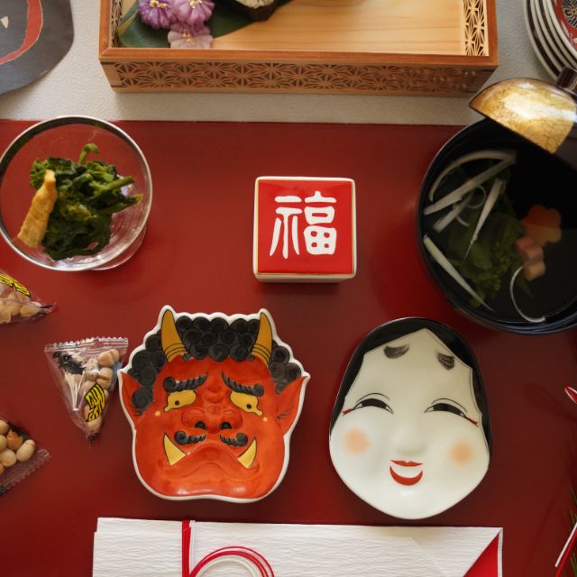 かあか様ご依頼品　有田焼　幸楽窯　おふくさん泣いた赤鬼　松葉形前菜皿　8点セット 楽天市場】【マラソン期間 全品10％Offクーポン ＆ P10倍