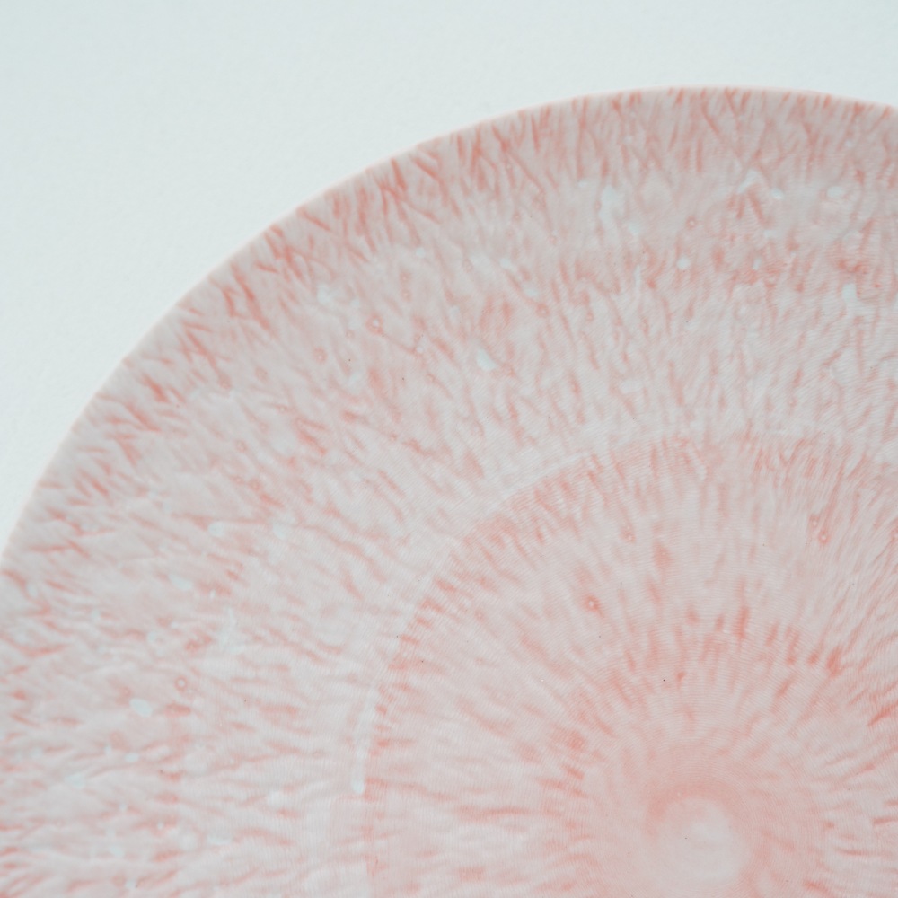 【予約/2月中旬頃出荷】とちり丸皿（大）22.5cm ピンク