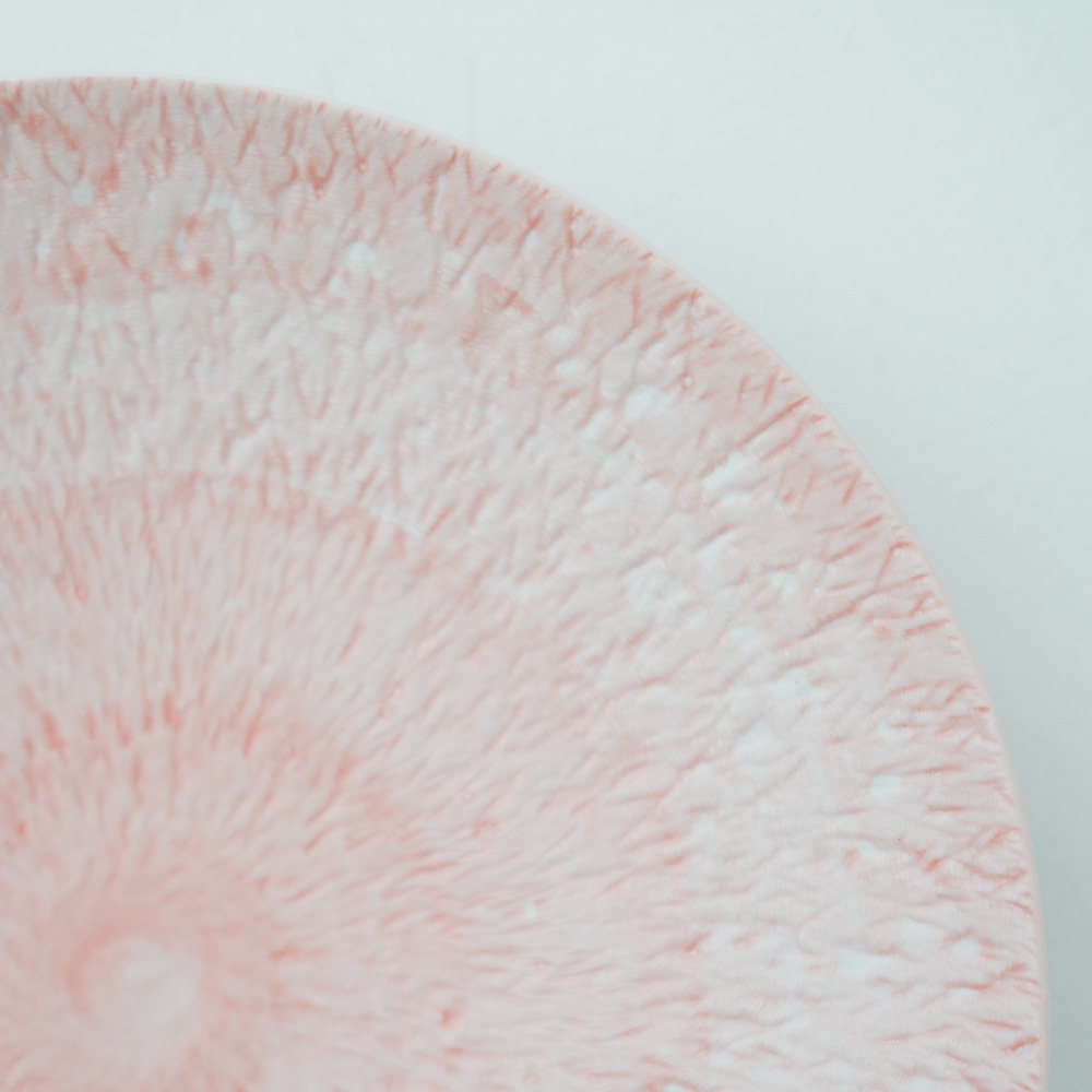 【予約/2月中旬頃出荷】とちり丸皿（大）22.5cm ピンク