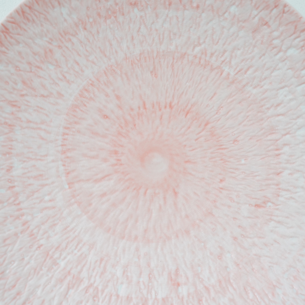 【予約/2月中旬頃出荷】とちり丸皿（大）22.5cm ピンク