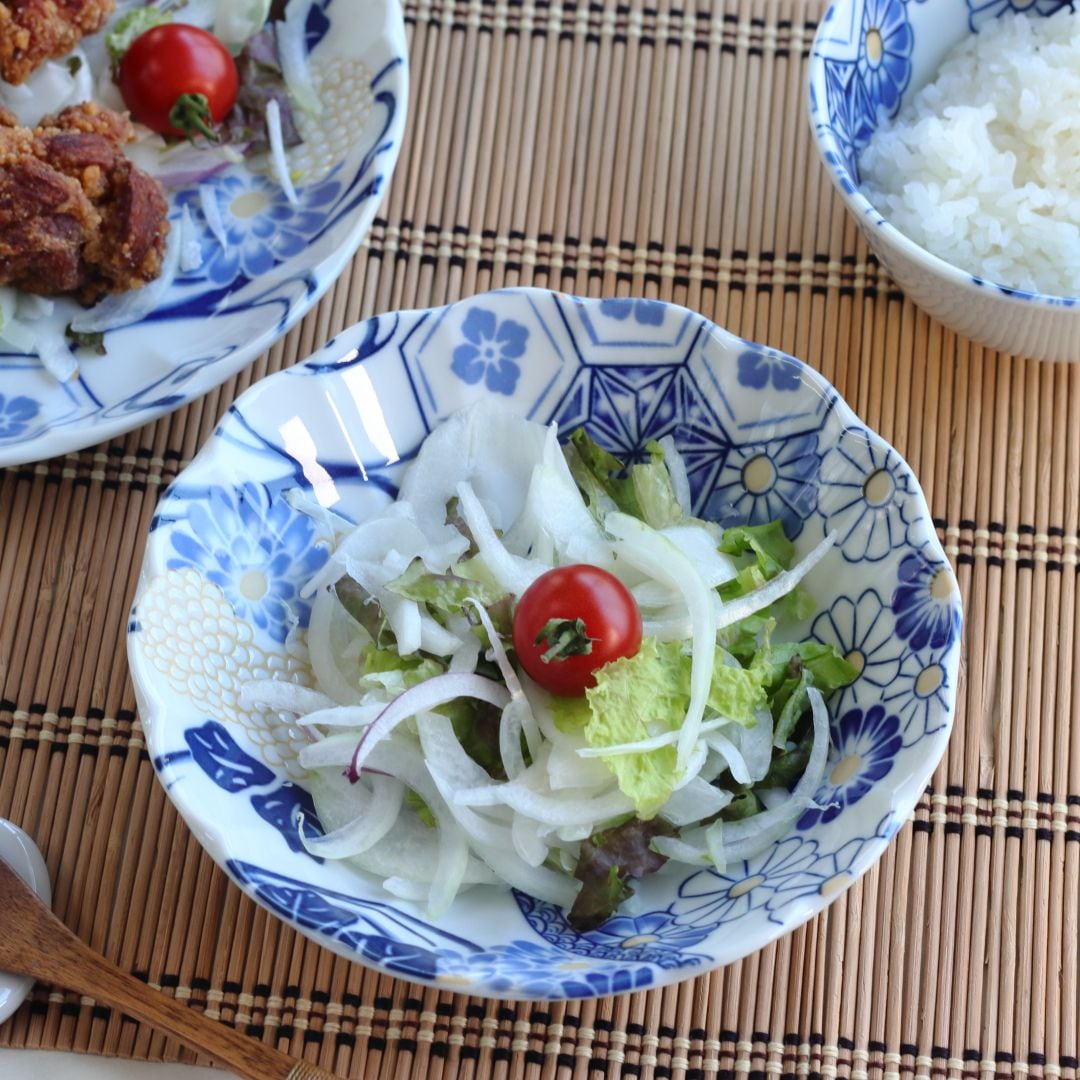 藍祥瑞 5寸浅鉢【5枚セット】｜ 四季折々のおしゃれな和食器通販