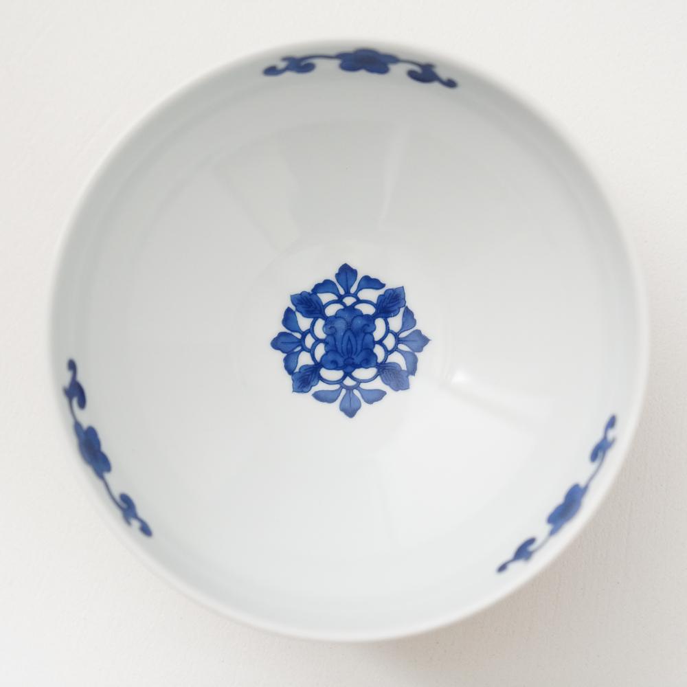 波佐見焼 染錦窓絵霊芝文　丸小鉢