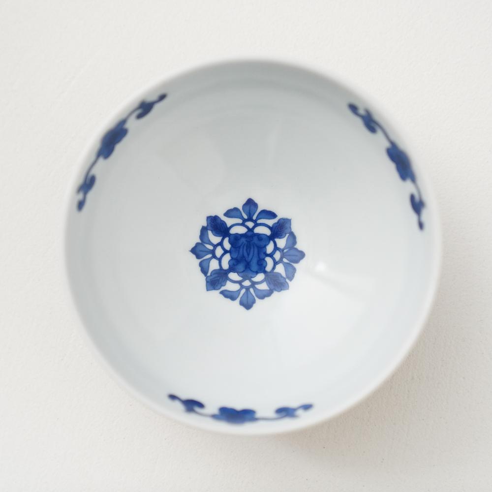 波佐見焼 染錦窓絵霊芝文　丸小鉢