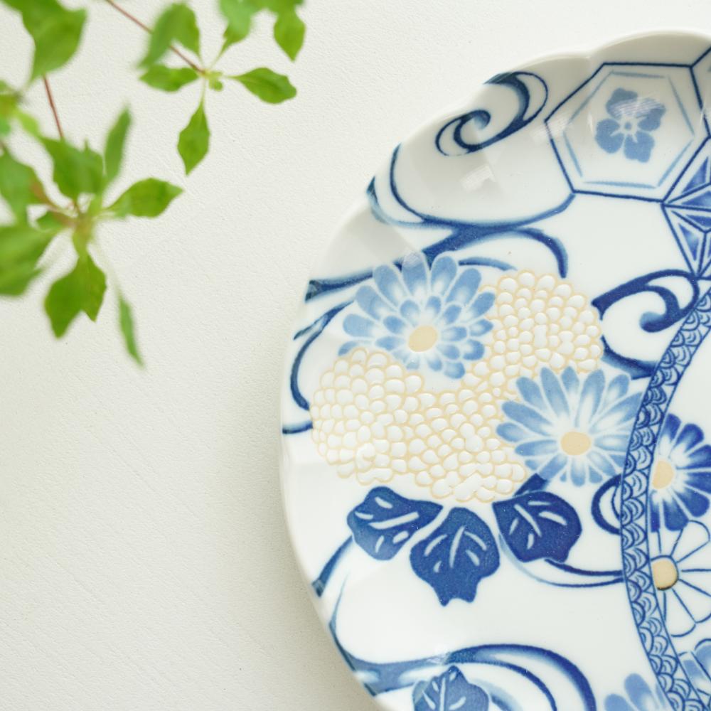 藍祥瑞 7寸皿【5枚セット】｜ 四季折々のおしゃれな和食器通販サイト