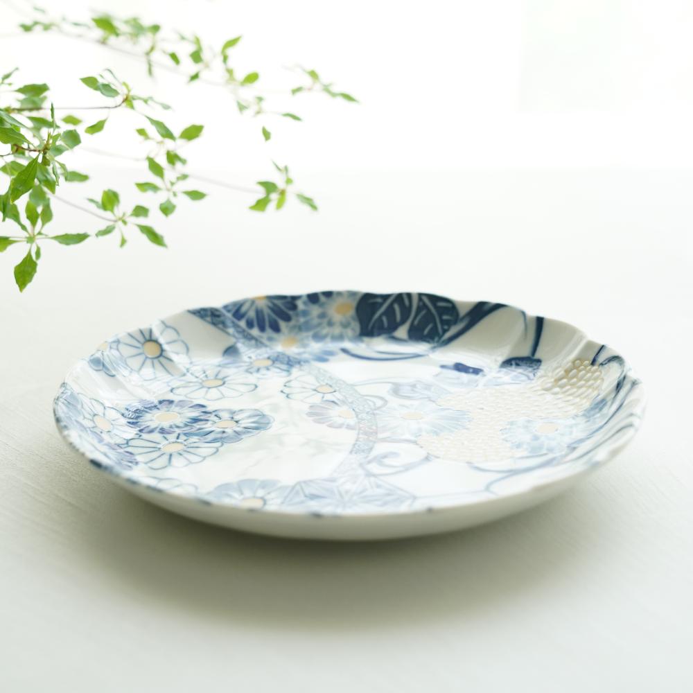 藍祥瑞 7寸皿【5枚セット】｜ 四季折々のおしゃれな和食器通販サイト