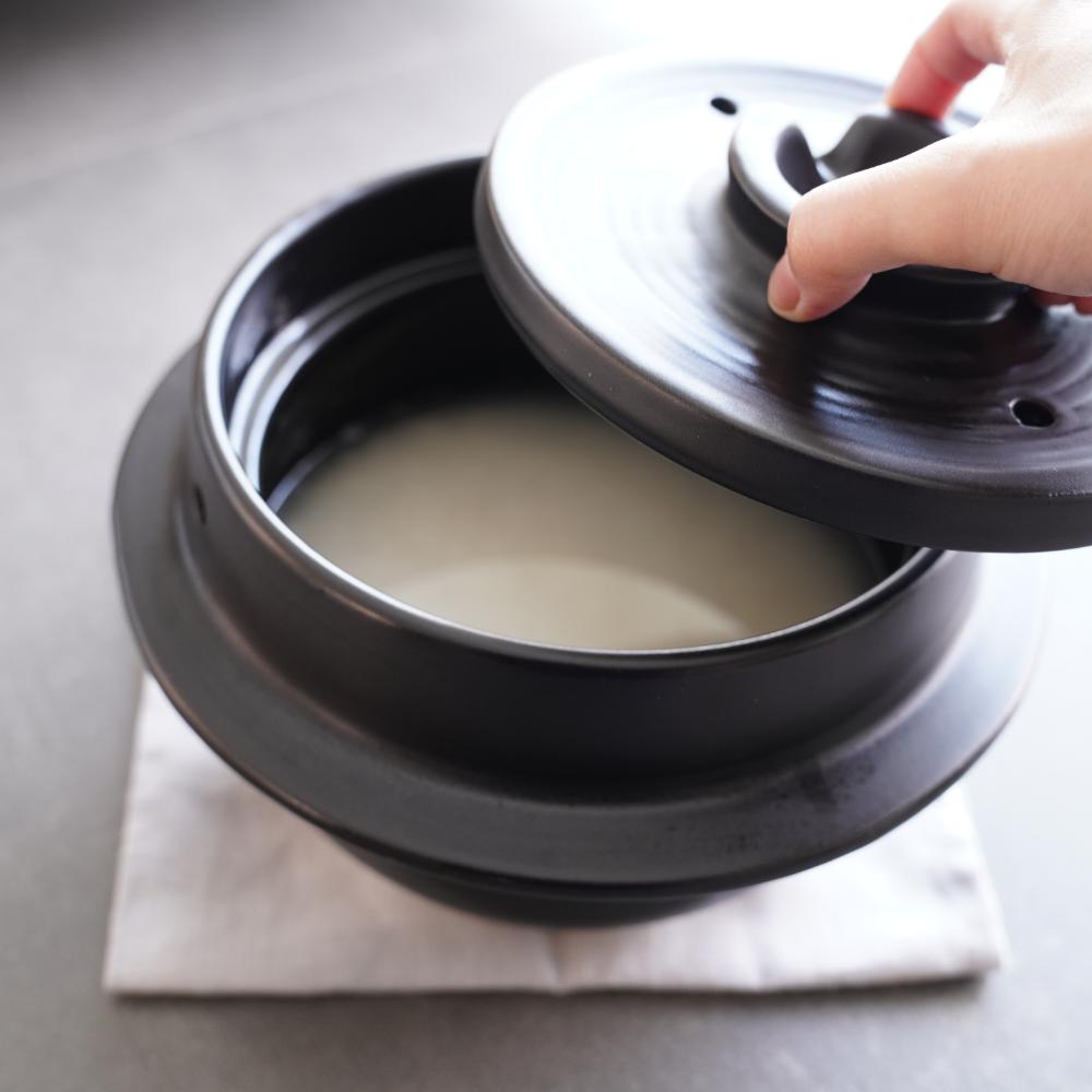 羽釜　しゃもじ 土鍋職人のこだわり】萬古焼 羽釜 3合ごはん鍋 (敷板・しゃもじ付