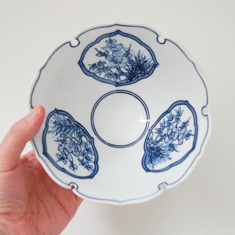 波佐見焼 松竹梅 雪輪型深小鉢｜ 四季折々のおしゃれな和食器通販