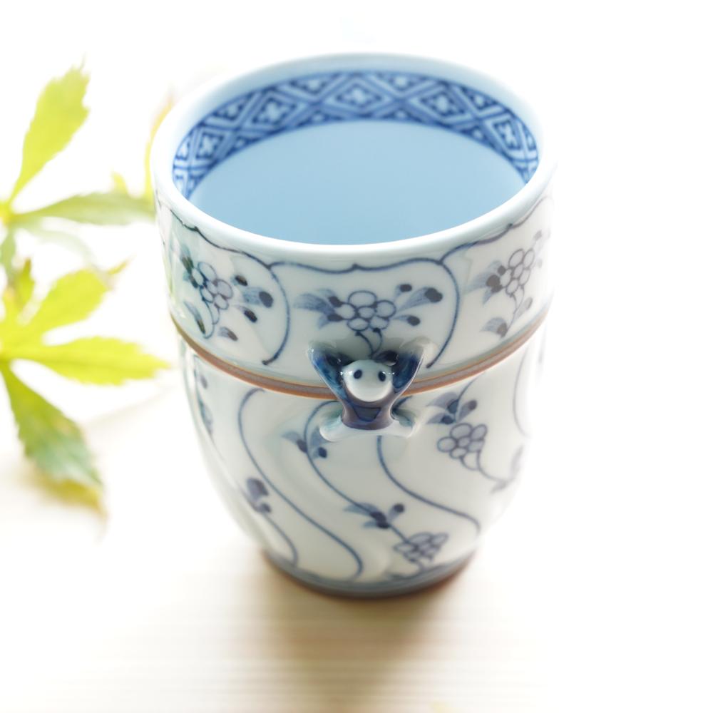 割草花一閑人 彫コップ 大