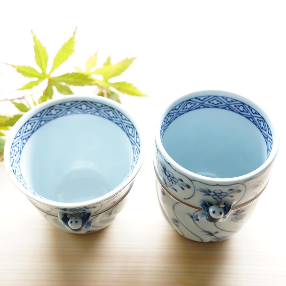 割草花一閑人 彫コップ 大