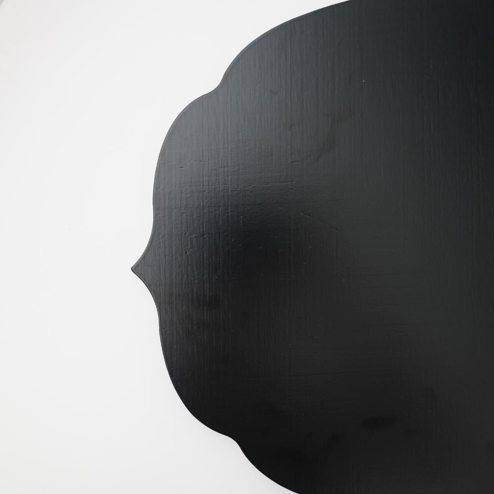 越前漆器 稜花木製折敷 黒 48cm×30cm