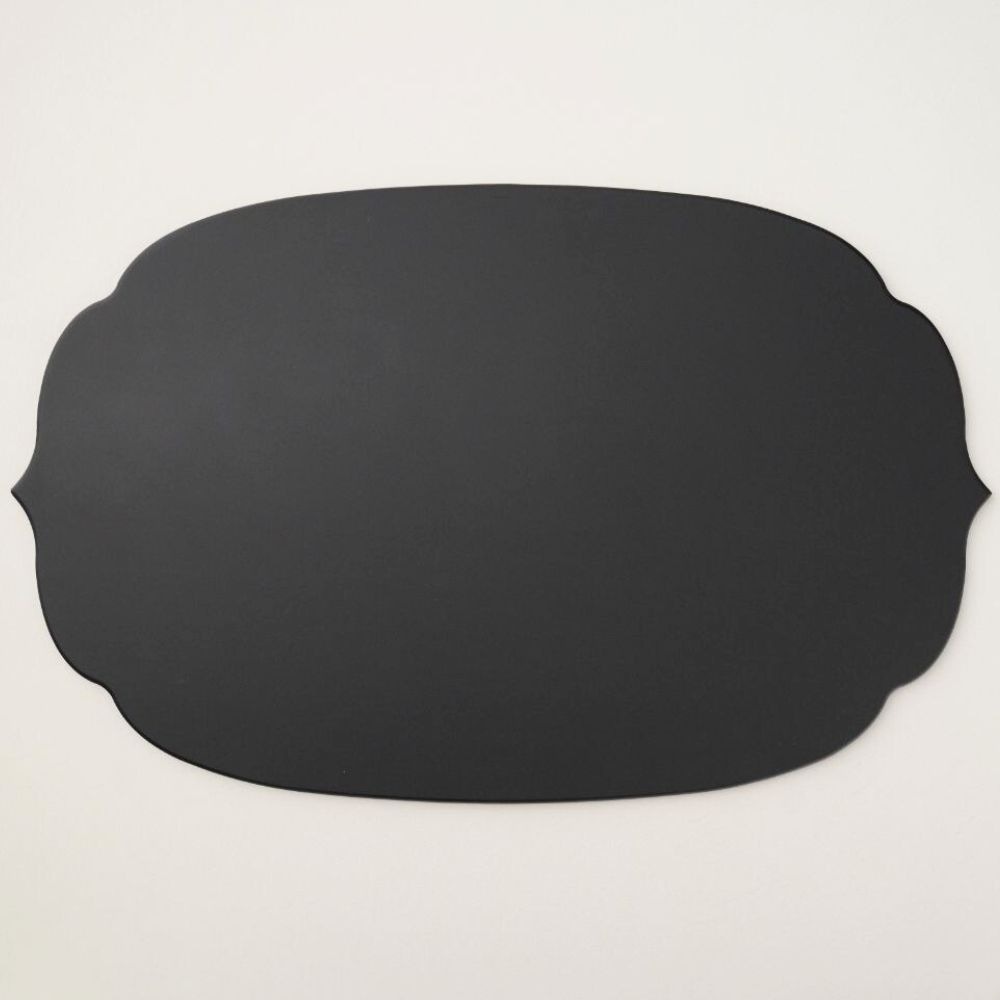 越前漆器 稜花木製折敷 黒 48cm×30cm