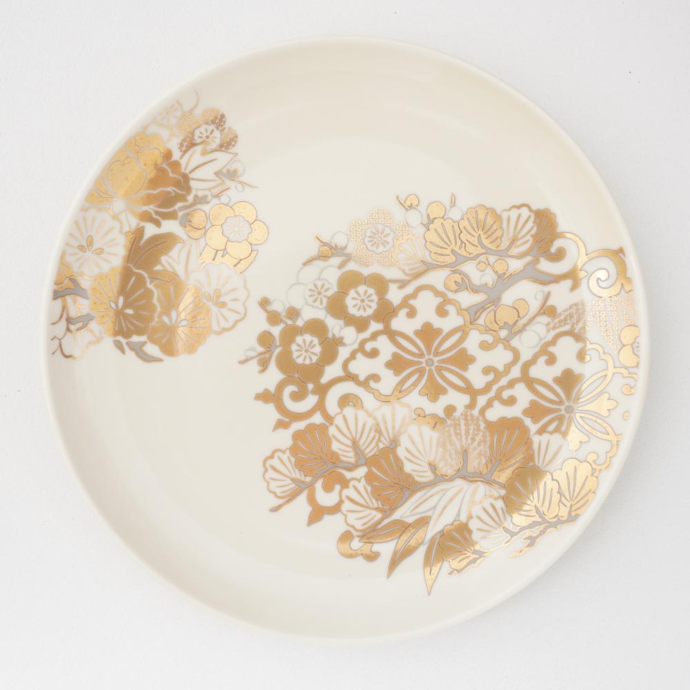 【11月末頃お届け】松竹梅花の丸 7号皿（化粧箱入り）FOURGRACEオリジナル