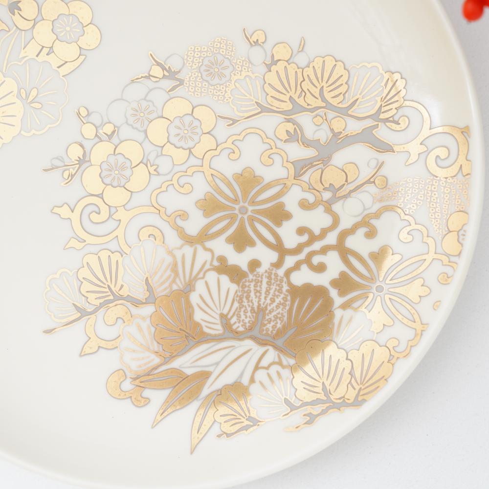 【11月末頃お届け】松竹梅花の丸 7号皿（化粧箱入り）FOURGRACEオリジナル