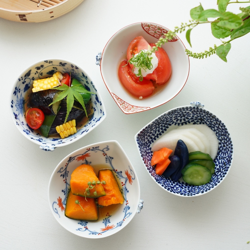 波佐見焼 面取花唐草 一閑人小鉢｜ 四季折々のおしゃれな和食器通販