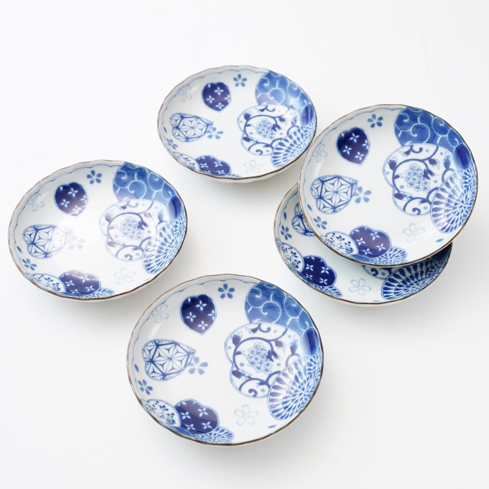 5点セット】花あそび 菊型5寸皿｜ 四季折々のおしゃれな和食器通販