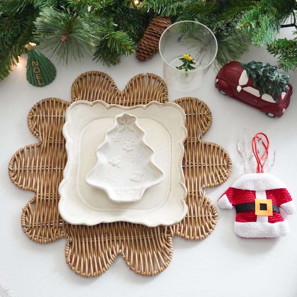 【2点セット】サンタさんのお洋服　カトラリーホルダー