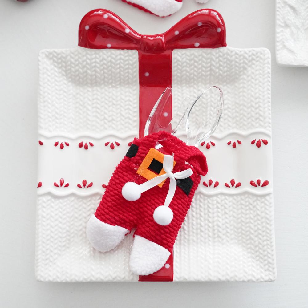 【2点セット】サンタさんのお洋服　カトラリーホルダー